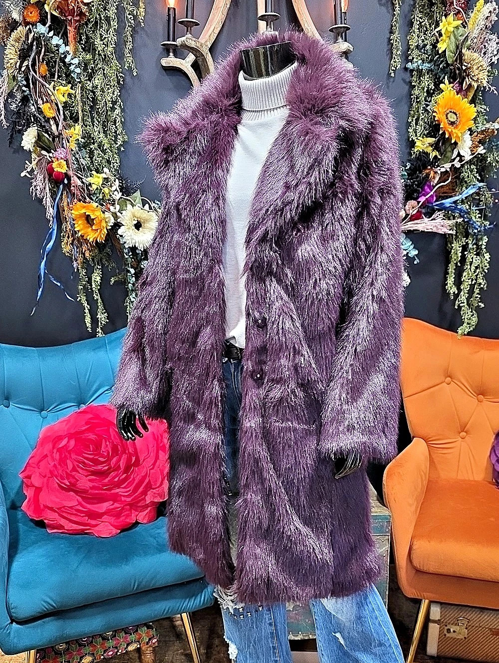 Forever 21 Super Soft Purple Faux Fur Teddy Coat